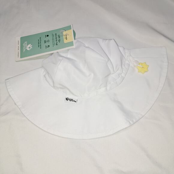 Green Sprouts 9-18 M 100% Recycled Polyester White Sun Hat - Picture 3 of 10